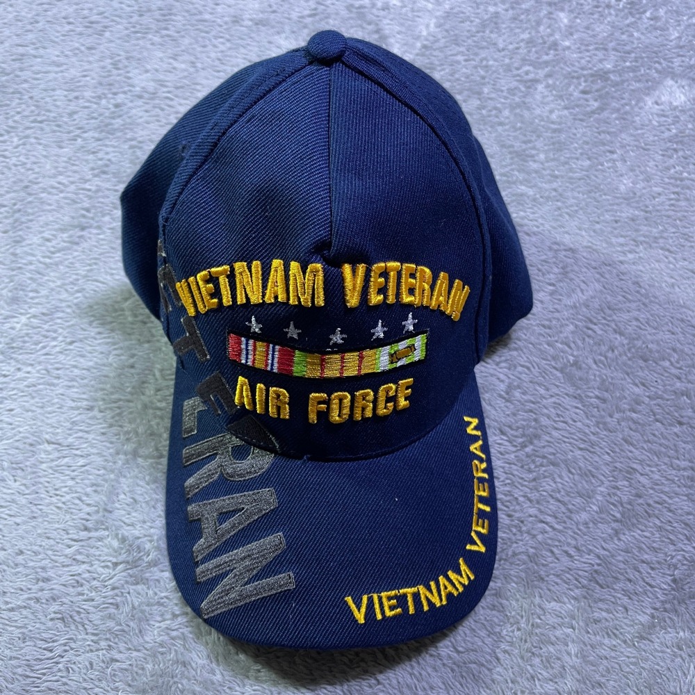 August Sportswear Vietnam Veteran Air Force Baseball Cap‎ Blue Embroidered